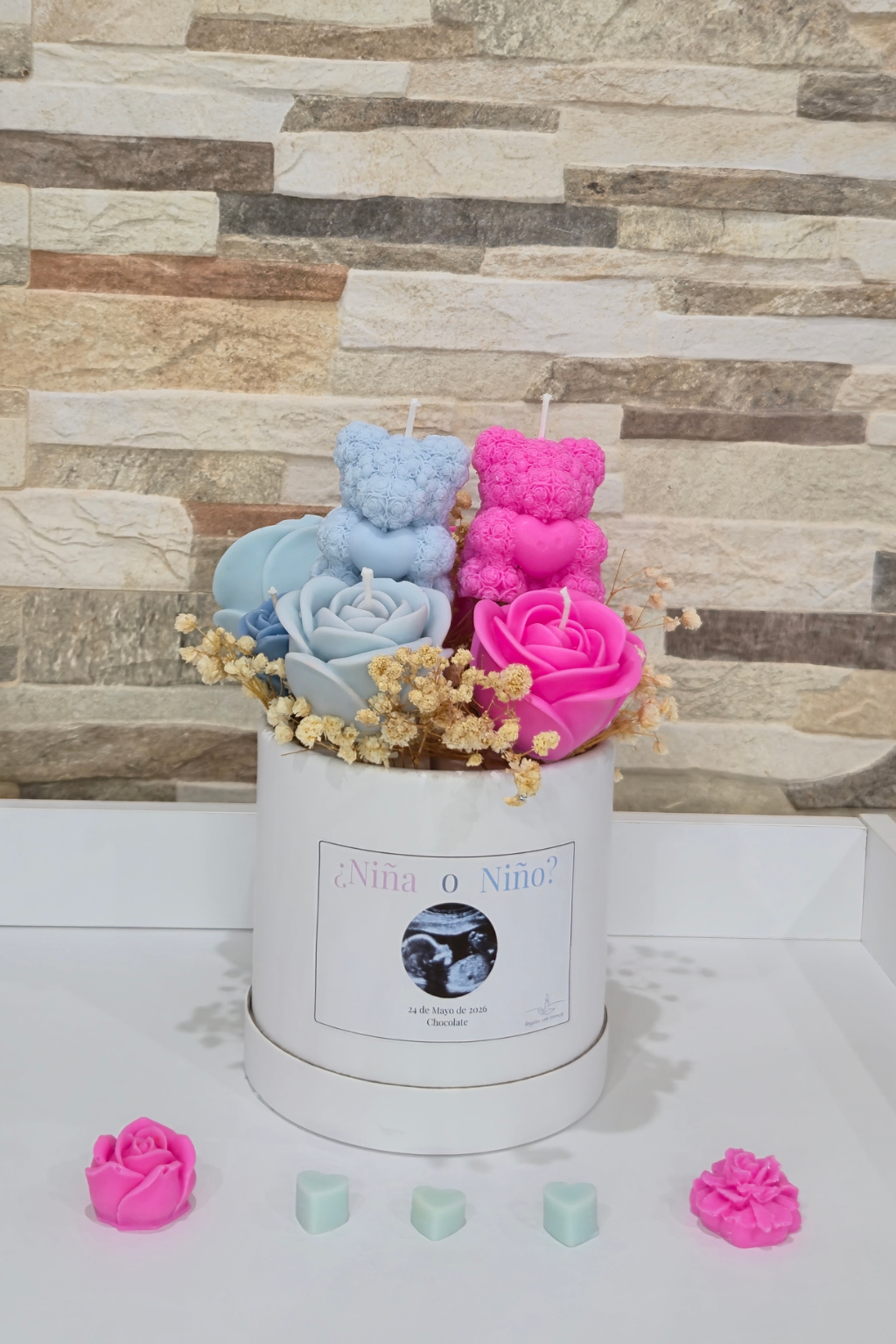 Ramo de velas gender reveal